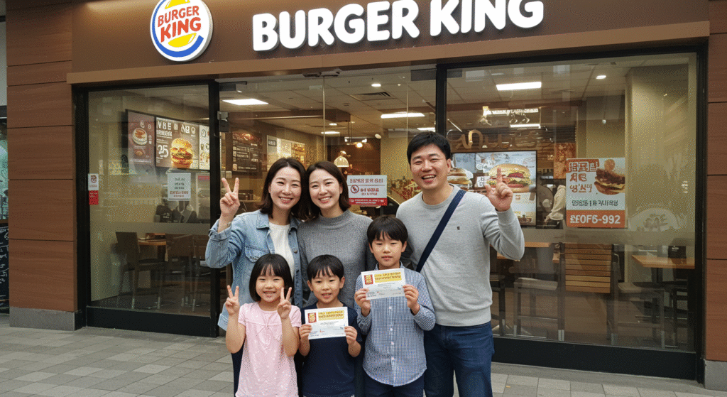 버거킹 앞 가족사진