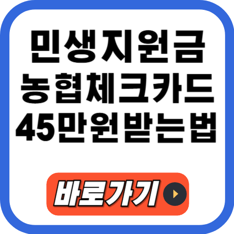 민생지원금 농협체크카드