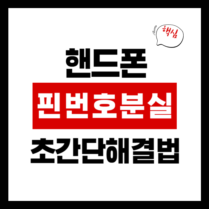 핸드폰 핀번호 분실