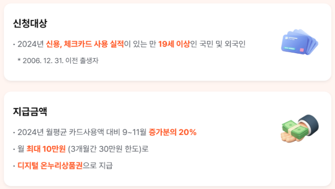 상생페이백 신청대상 지급액