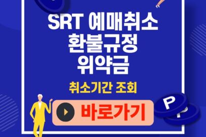 SRT 예매취소 환불 규정｜위약금·취소기간 조회 바로가기