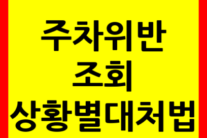 주차위반 조회 vs 주정차 금지구역 | 상황별 최적 대처